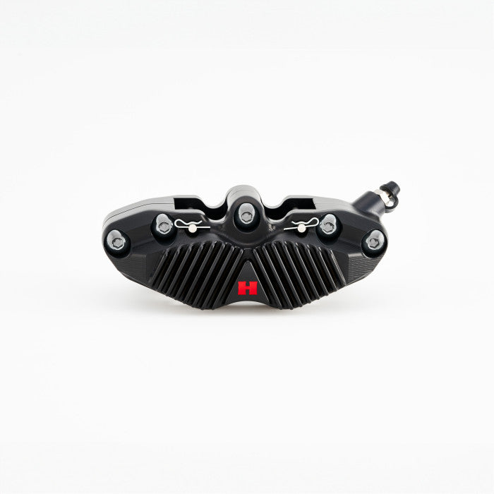 HEL V2 100mm Solid Billet 4 Piston Front Radial Brake Calipers with Finned Back