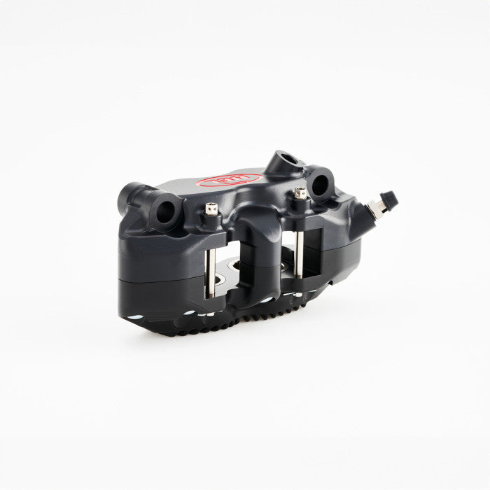 HEL V2 100mm Solid Billet 4 Piston Front Radial Brake Calipers with Finned Back