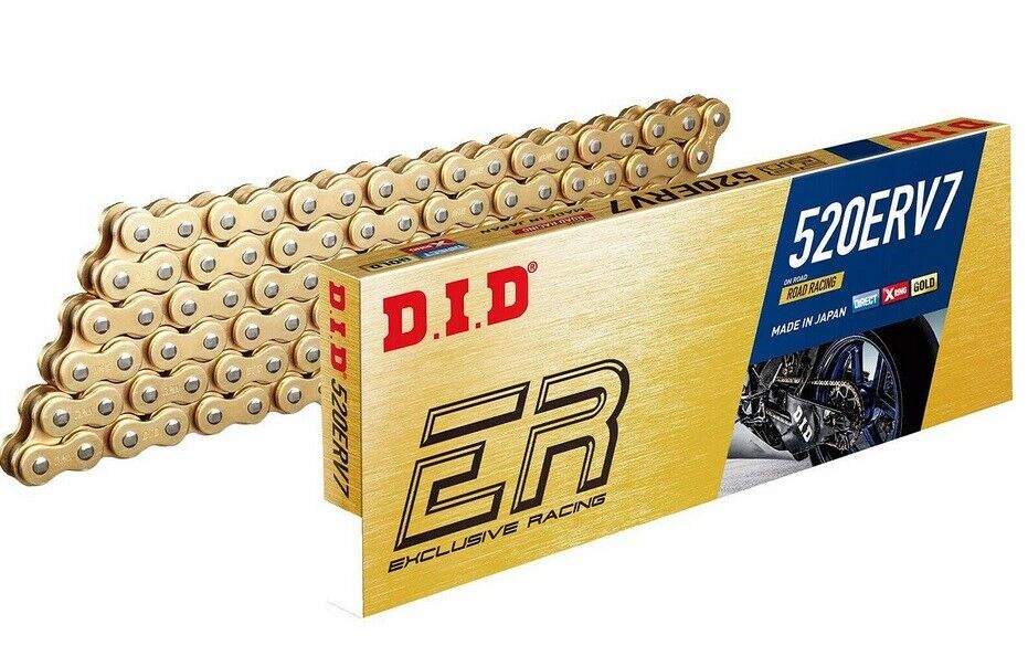 DID X-RING Chain Gold/Gold 520ERV7 - Open Chain with Rivet Link