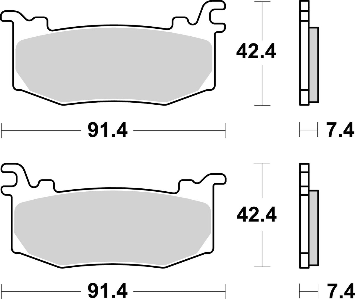 SBS 1012 DS-1 / DS-2 Dual Sinter Racing Brake Pads for Aprilia RSV4 Factory