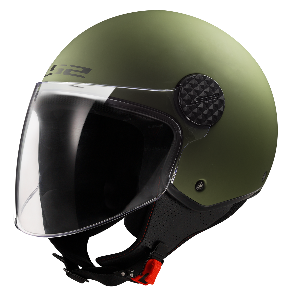 LS2 Sphere II OF558 Open Face Helmet — Solid Matt Military Green Matt — alternate view