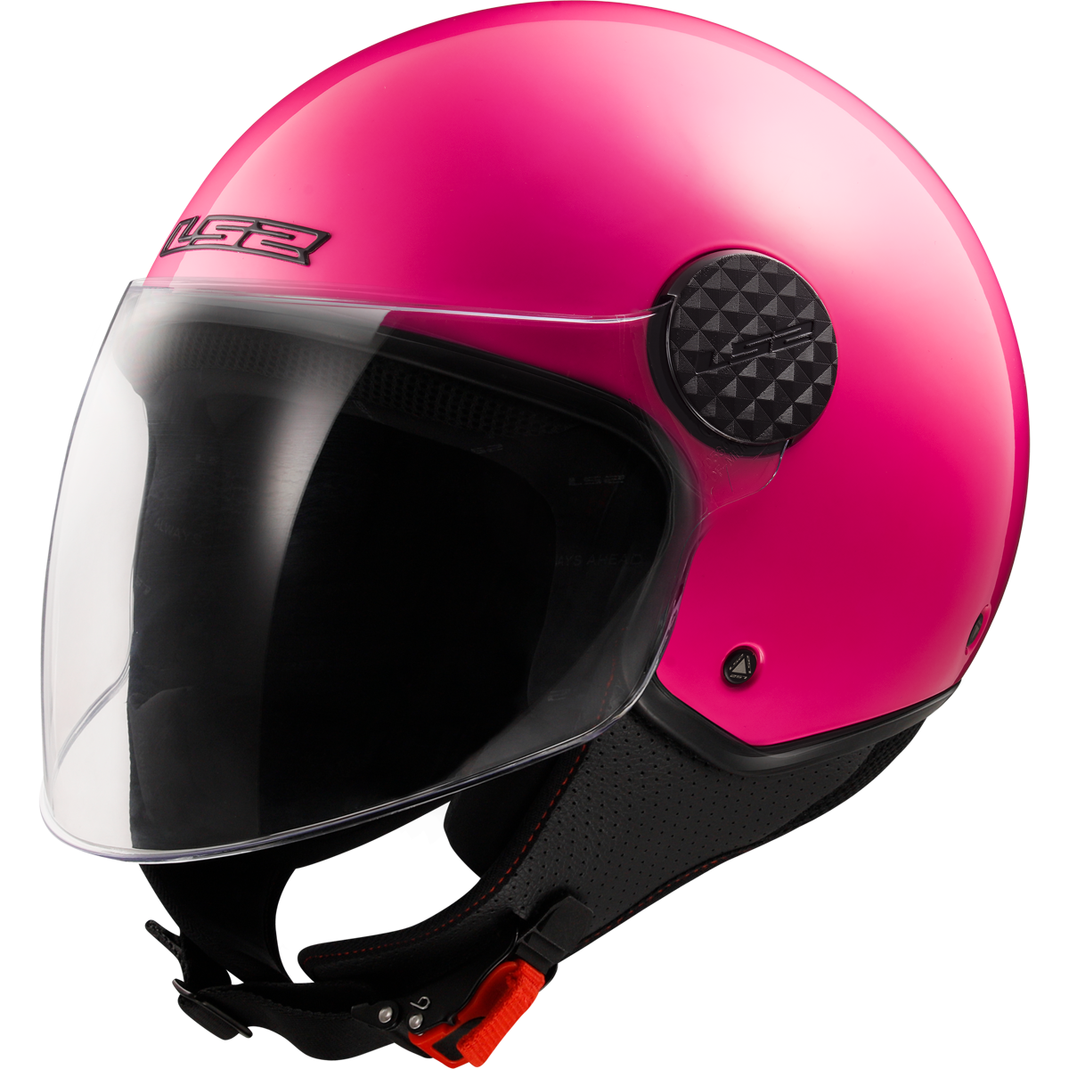 LS2 Sphere Lux II OF558 Open Face Helmet — Solid Fluo Pink Gloss — alternate view