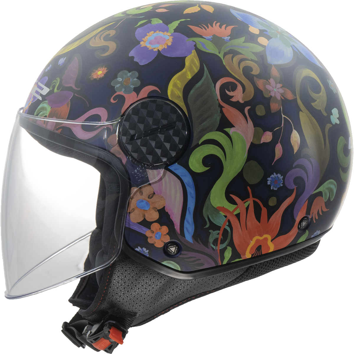 LS2 Sphere Lux II OF558 Open Face Helmet — Bloom Blue Pink Gloss