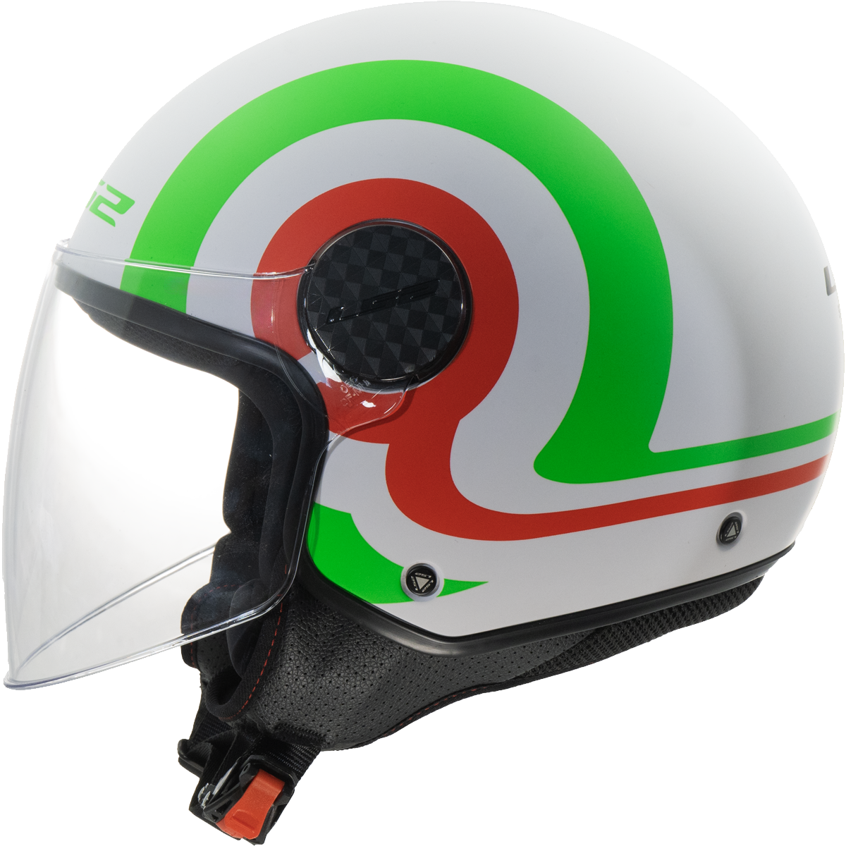 LS2 Sphere Lux II OF558 Open Face Helmet — Urby White Green Red Matt