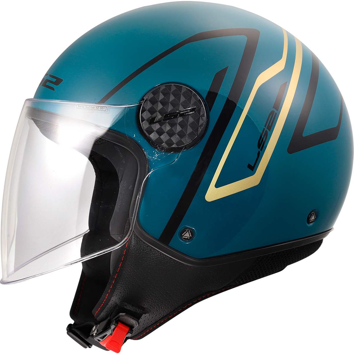LS2 Sphere Lux II OF558 Open Face Helmet — Minim Blue Teal Gloss