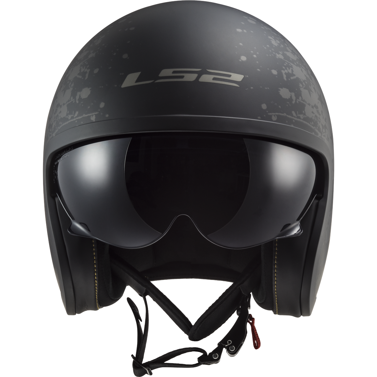 LS2 Spitfire II OF599 Open Face Helmet — Black Flag Black Matt