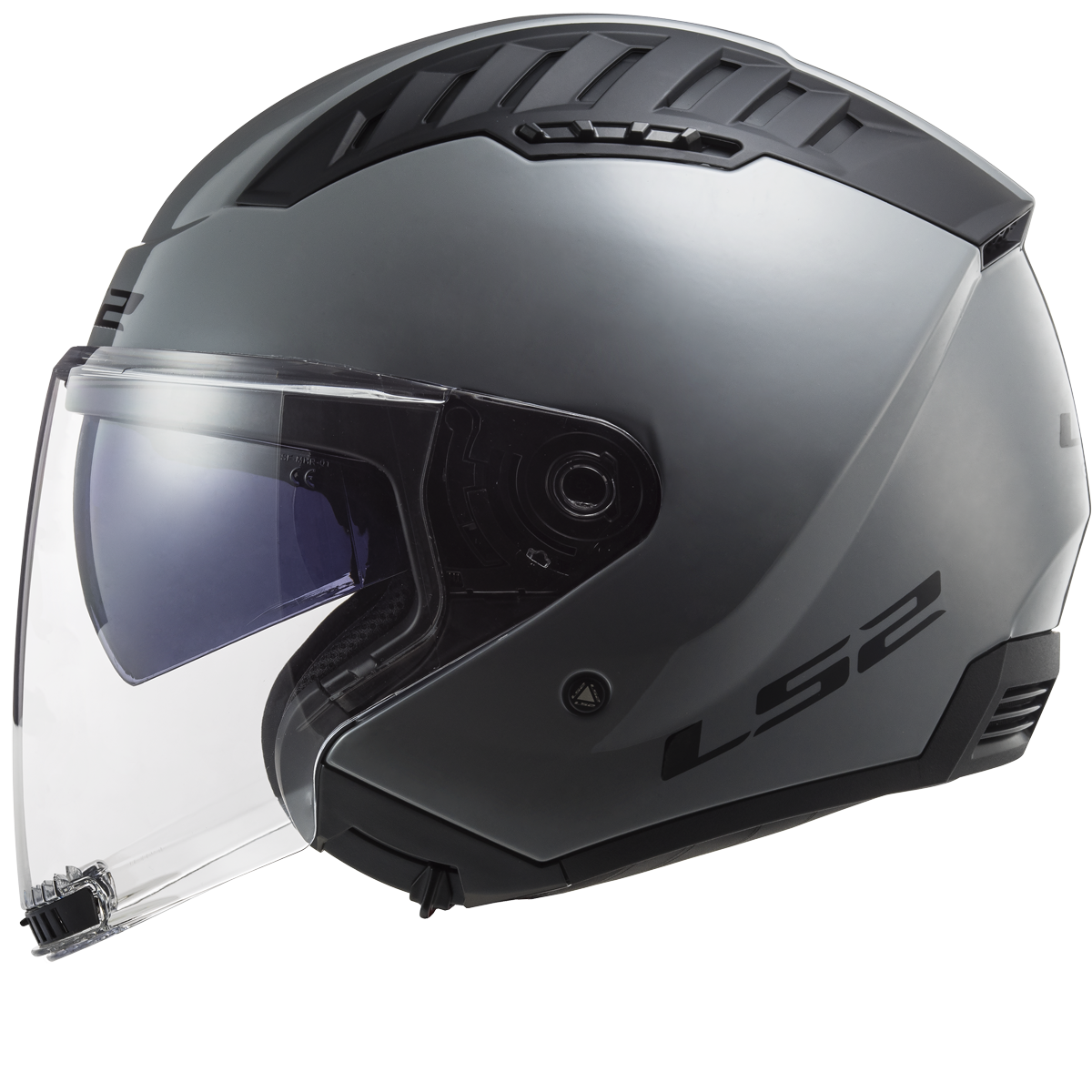 LS2 Copter II OF600 Open Face Helmet — Solid Nardo Grey Gloss — alternate view