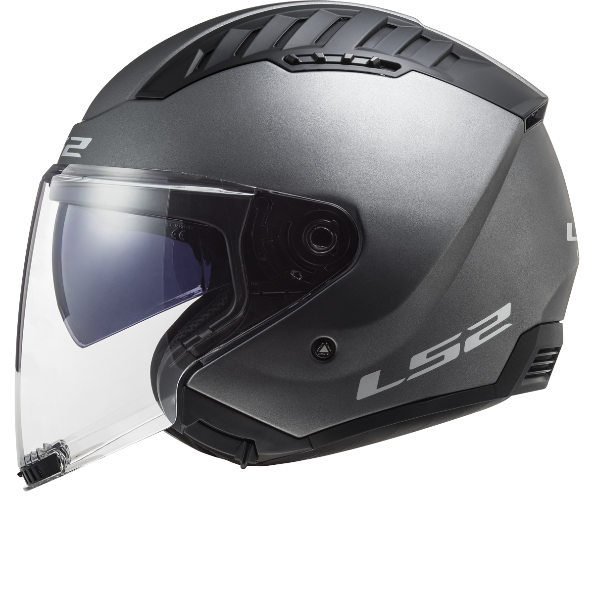 LS2 Copter II OF600 Open Face Helmet — Solid Matt Titanium Matt — alternate view