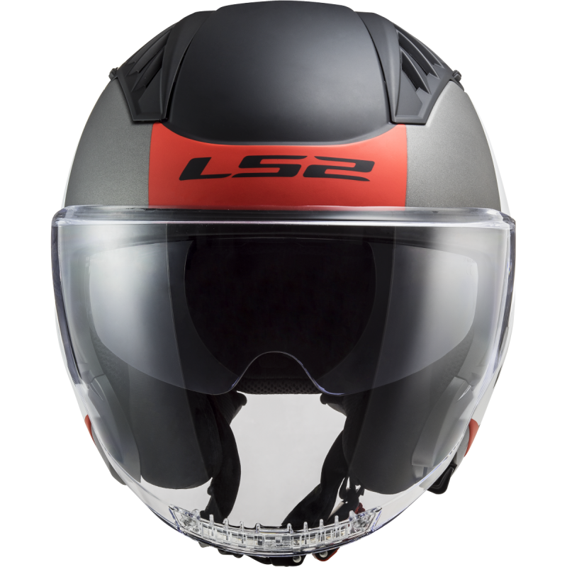 LS2 Copter II OF600 Open Face Helmet — Urbane Matt White Red Matt