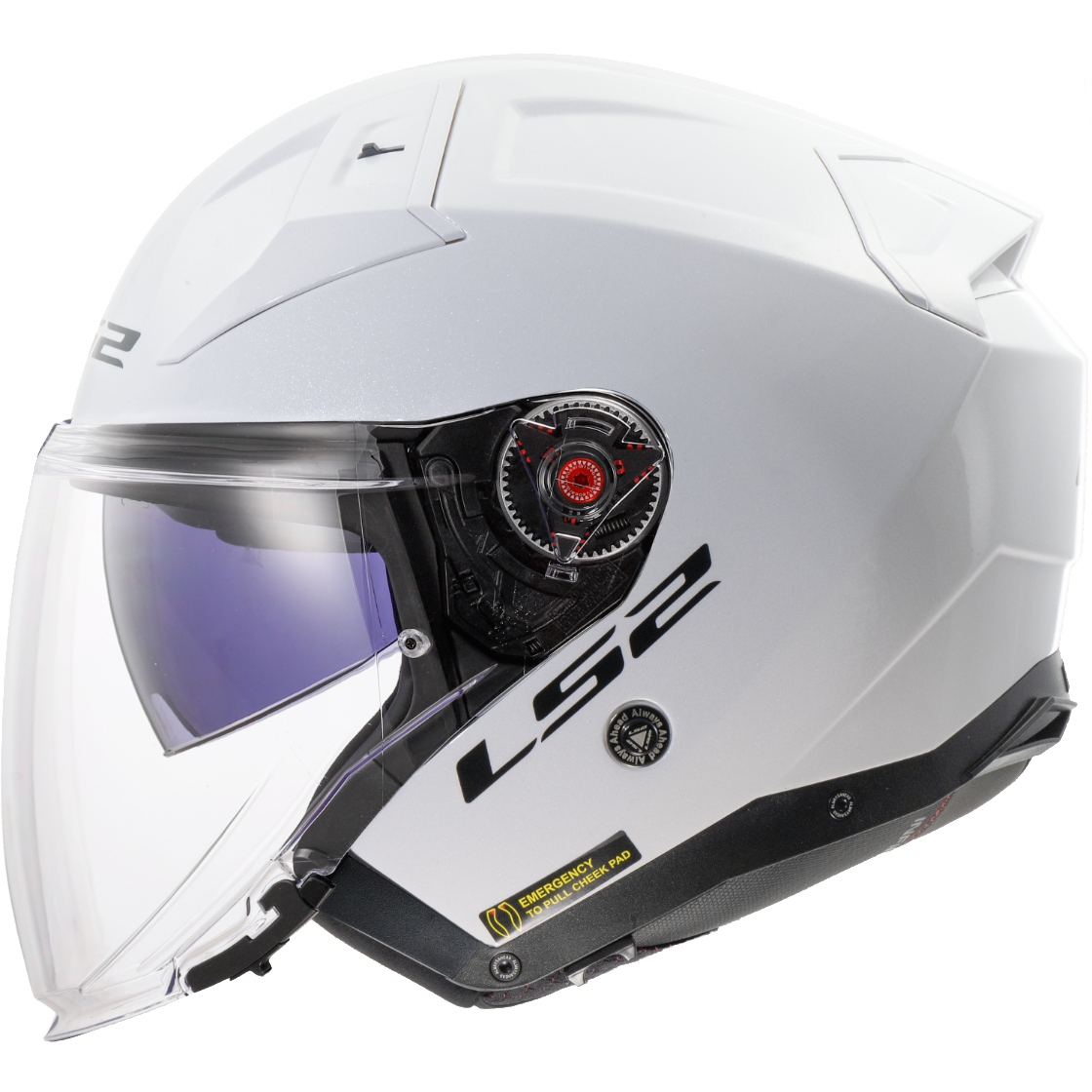 LS2 Infinity II OF603 Open Face Helmet — Solid White Gloss