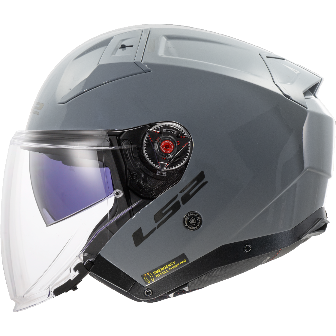 LS2 Infinity II OF603 Open Face Helmet — Solid Nardo Grey Gloss