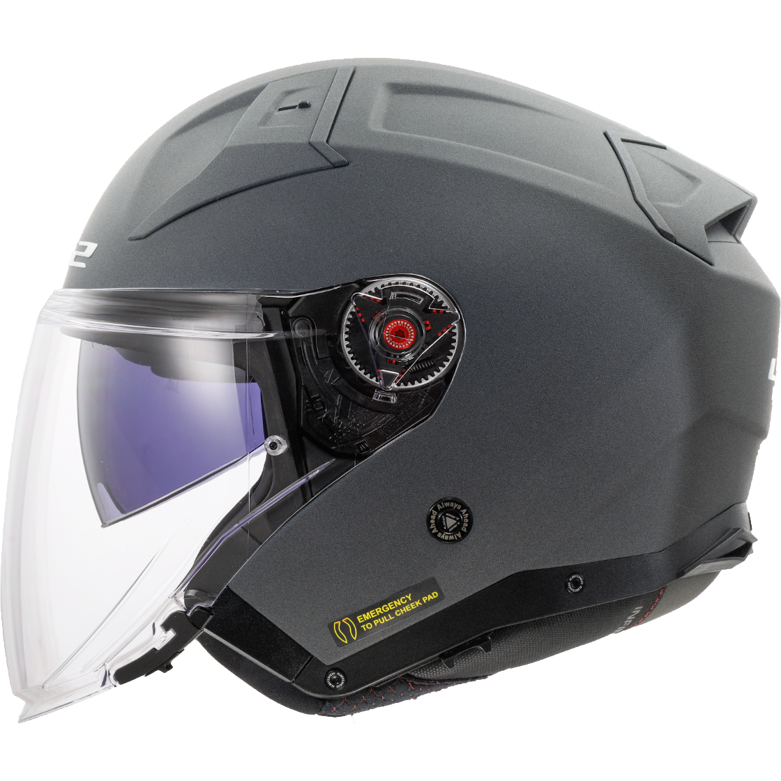 LS2 Infinity II OF603 Open Face Helmet — Solid Concrete Matt