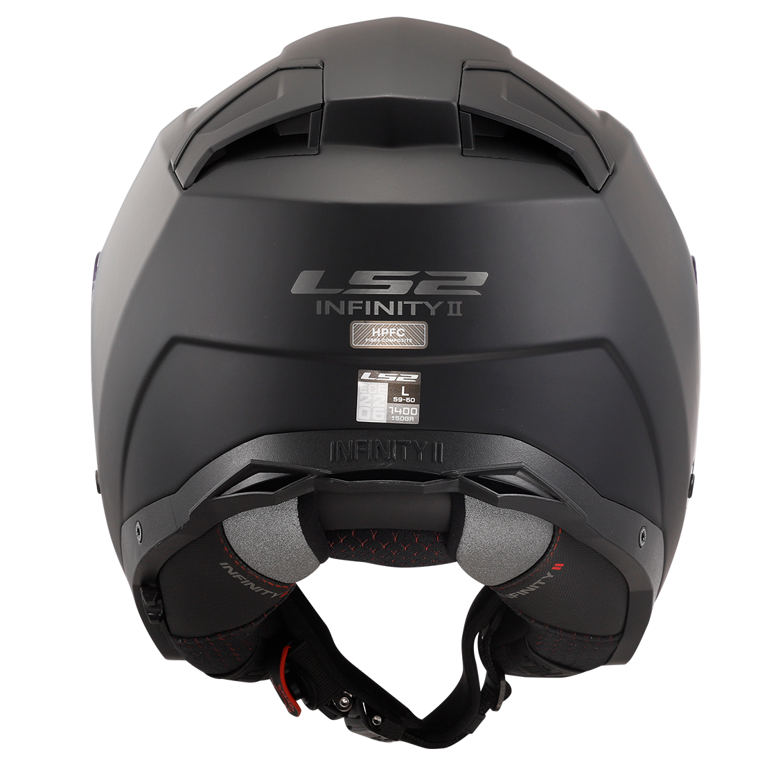 LS2 Infinity II OF603 Open Face Helmet — Solid Matt Black Matt — alternate view