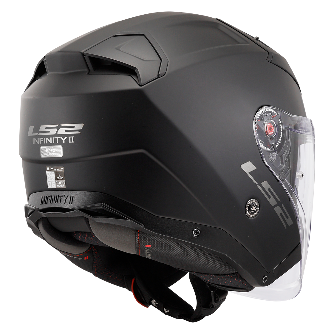 LS2 Infinity II OF603 Open Face Helmet — Solid Matt Black Matt — alternate view