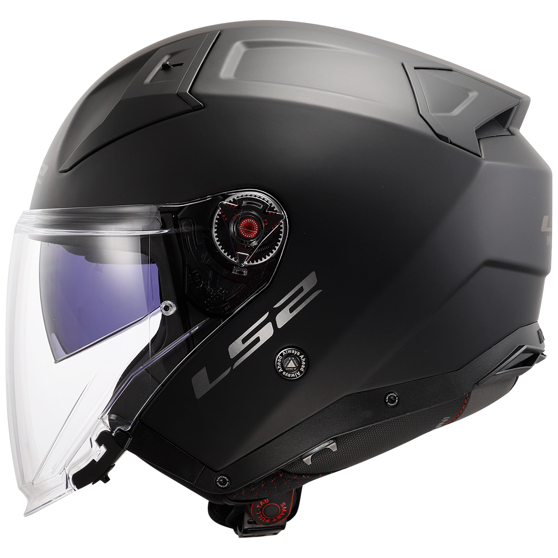 LS2 Infinity II OF603 Open Face Helmet — Solid Matt Black Matt — alternate view