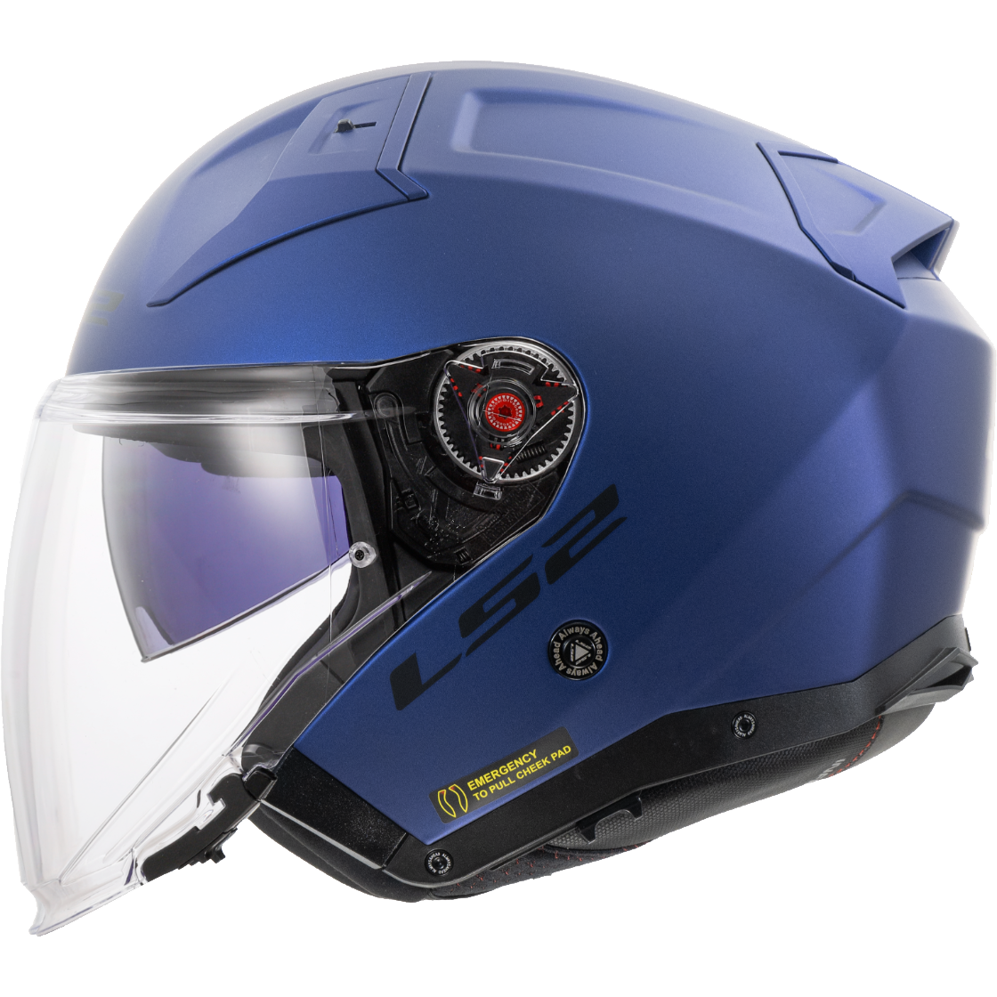 LS2 Infinity II OF603 Open Face Helmet — Solid Navy Blue Matt