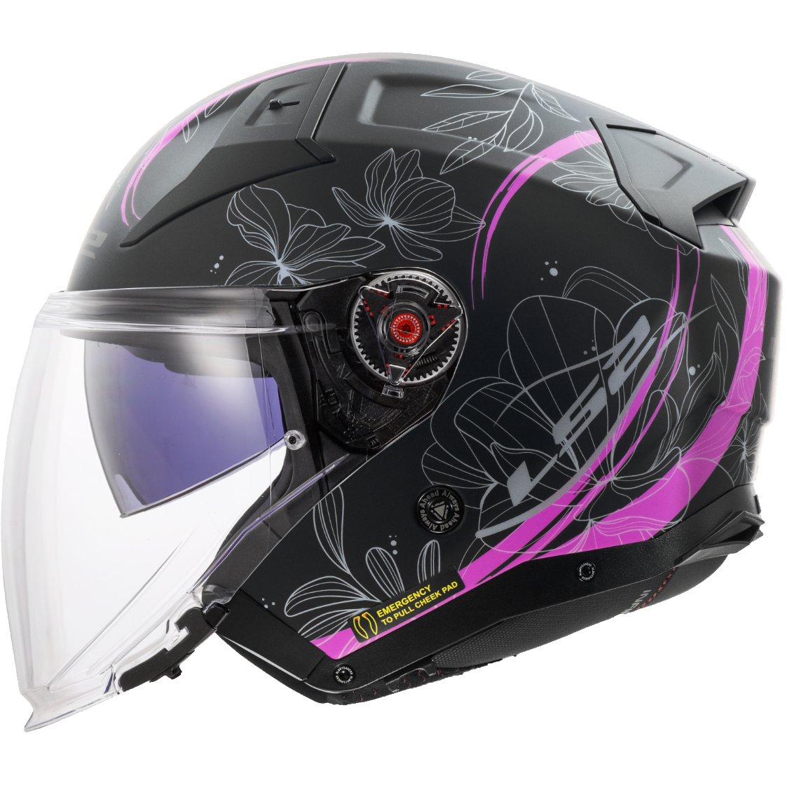 LS2 Infinity II OF603 Open Face Helmet — Lotus Matt Pink Matt