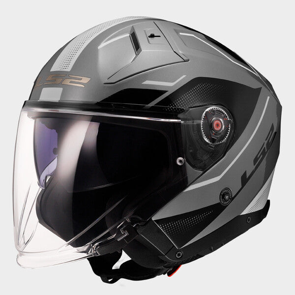LS2 Infinity II OF603 Open Face Helmet — Veyron Grey White Gloss — alternate view