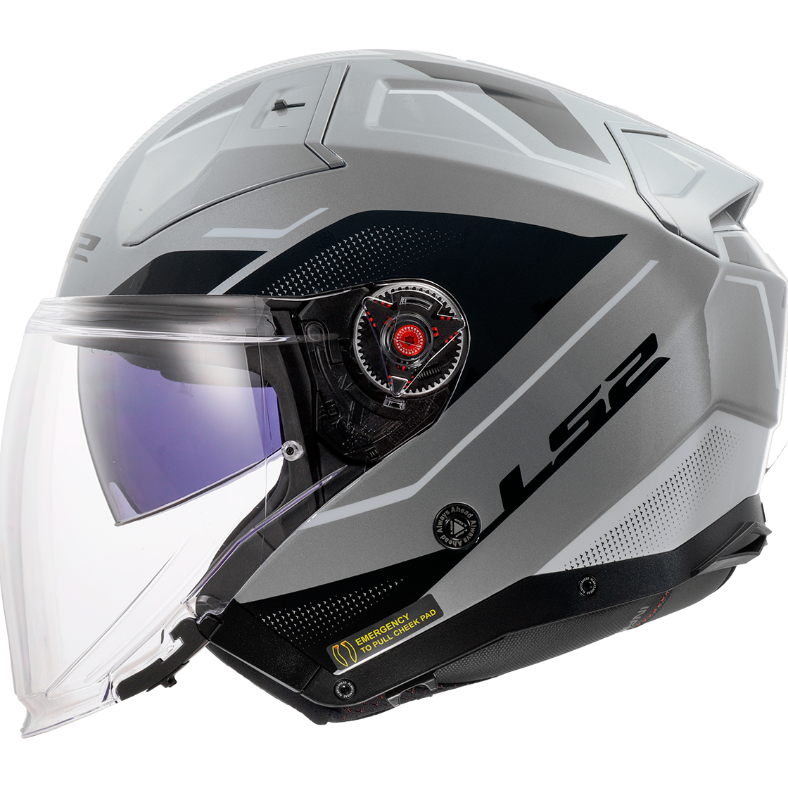LS2 Infinity II OF603 Open Face Helmet — Veyron Grey White Gloss