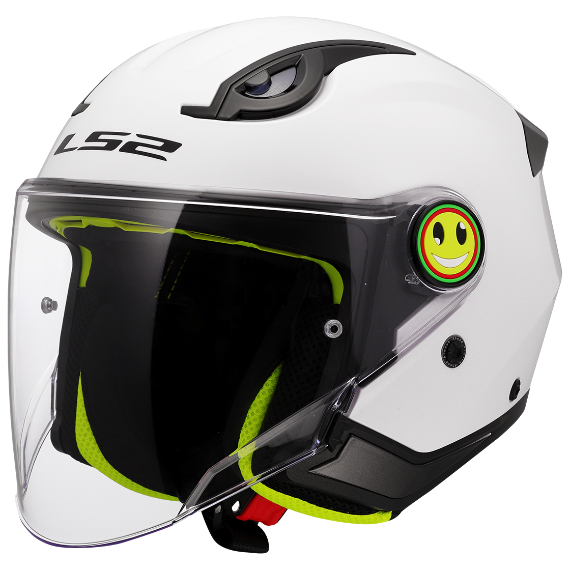 LS2 Funny II OF622 Junior Open Face Helmet — Solid White Gloss — alternate view