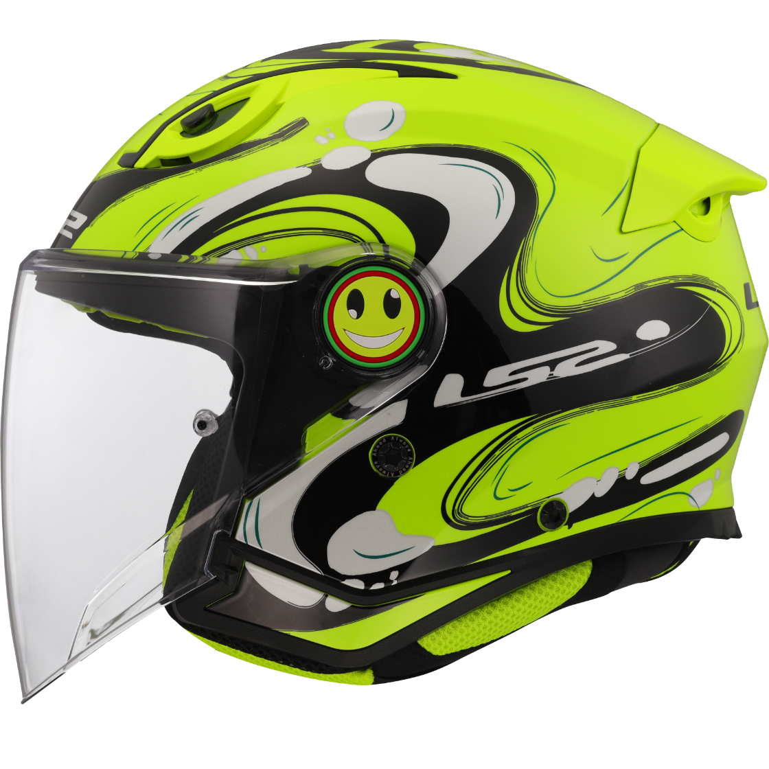 LS2 Funny II OF622 Junior Open Face Helmet — Glup H Vis Yellow Gloss