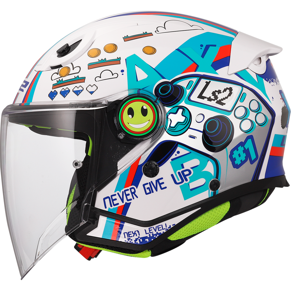 LS2 Funny II OF622 Junior Open Face Helmet — Next Level White Gloss