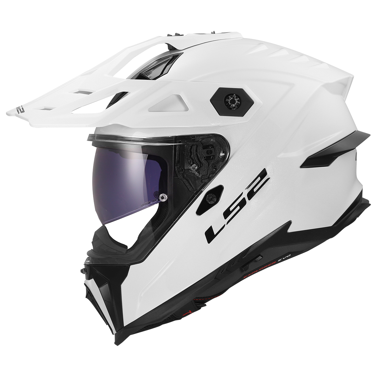 LS2 Explorer Evo MX707 Adventure Helmet — Solid White Gloss