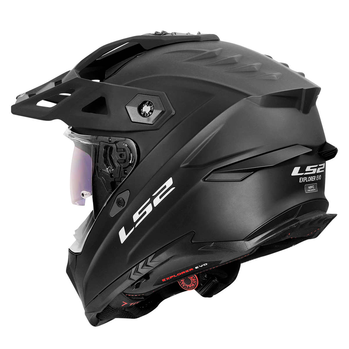 LS2 Explorer Evo MX707 Adventure Helmet — Solid Matt Black Matt — alternate view