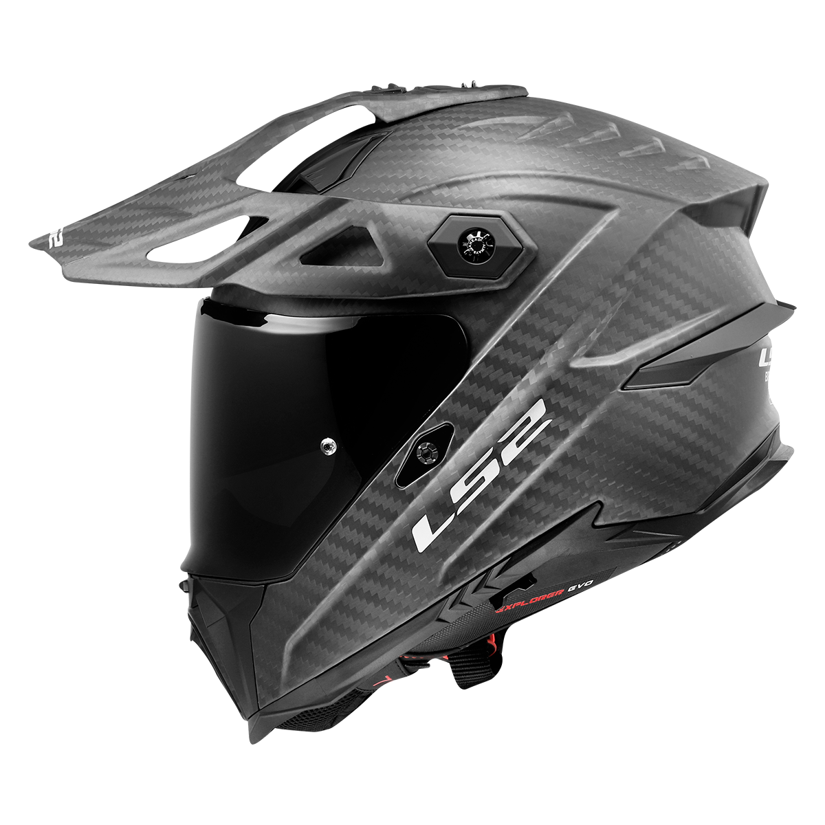 LS2 Explorer Evo Carbon MX707 Adventure Helmet — Solid Carbon Matt — alternate view