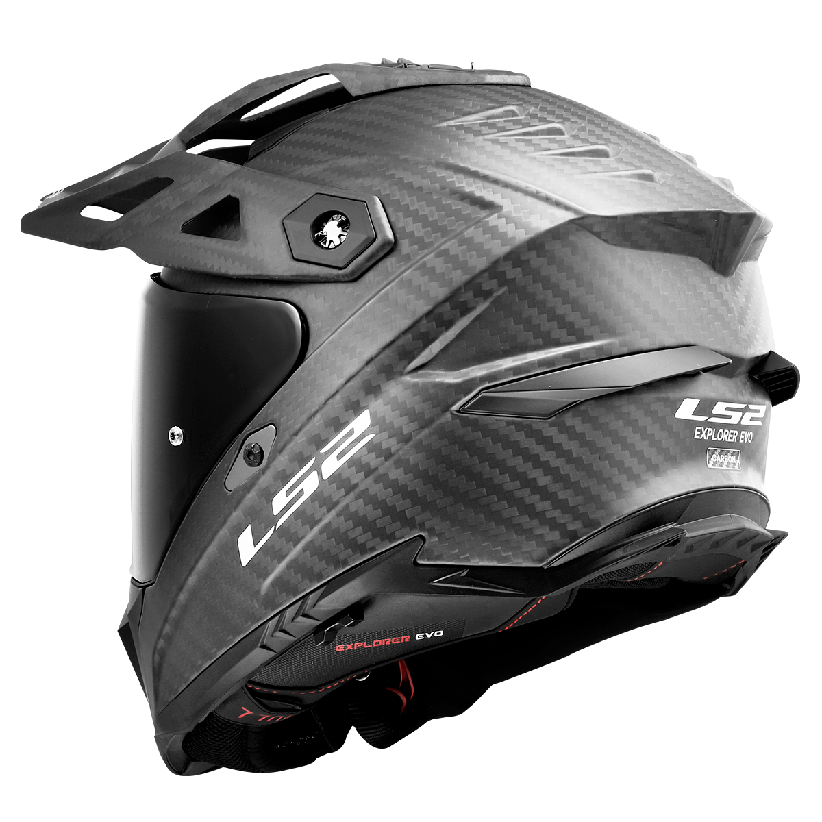 LS2 Explorer Evo Carbon MX707 Adventure Helmet — Solid Carbon Matt — alternate view