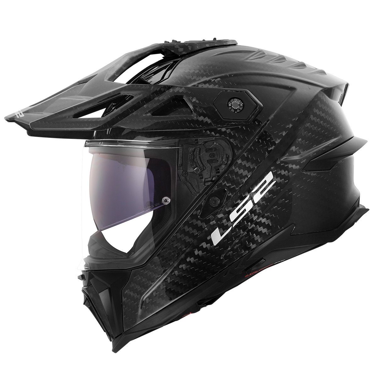 LS2 Explorer Evo Carbon MX707 Adventure Helmet — Solid Carbon Gloss
