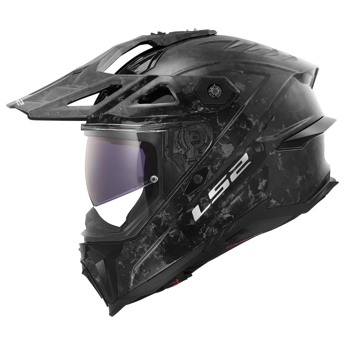 LS2 Explorer Evo Carbon MX707 Adventure Helmet — Forged Gloss Carbon Gloss