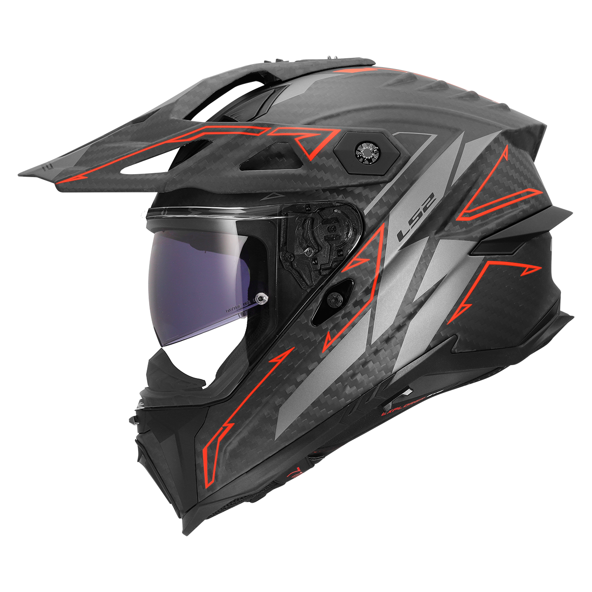 LS2 Explorer Evo Carbon MX707 Adventure Helmet — Arrow Grey Matt