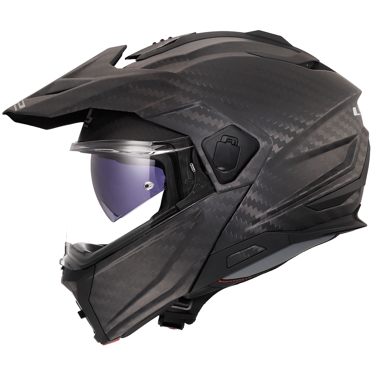 LS2 Ranger FF909 Carbon Modular Adventure Helmet — Solid Carbon Matt