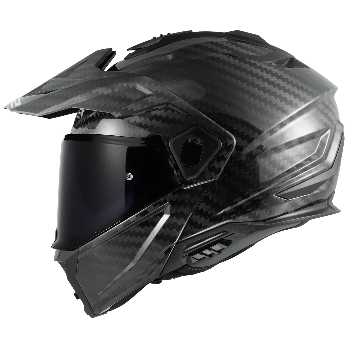 LS2 Ranger FF909 Carbon Modular Adventure Helmet — Solid Carbon Gloss