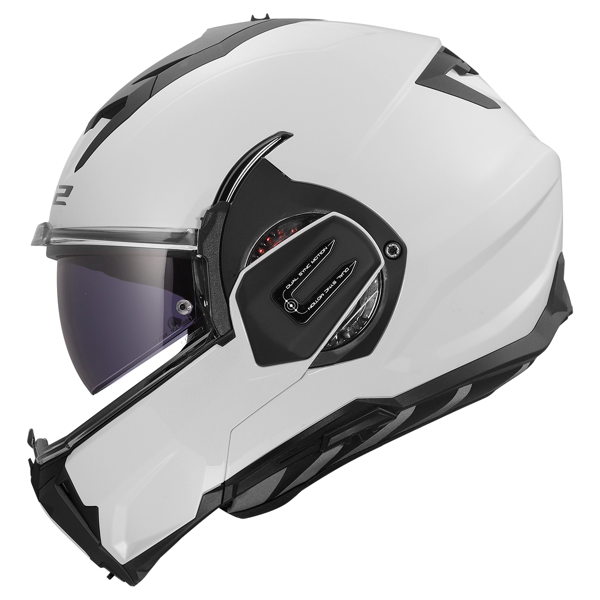 LS2 Valiant Gear FF912 Modular Helmet — Solid White Gloss