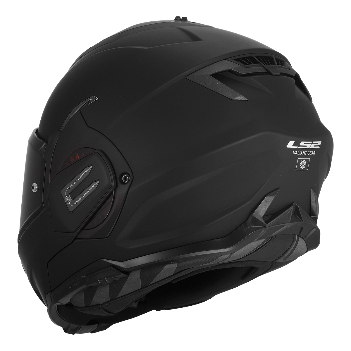 LS2 Valiant Gear FF912 Modular Helmet — Solid Matt Black Matt — alternate view