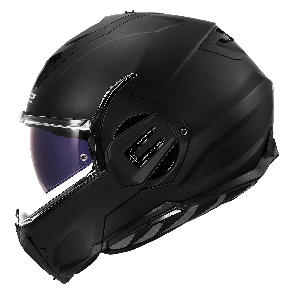 LS2 Valiant Gear FF912 Modular Helmet — Solid Matt Black Matt — alternate view