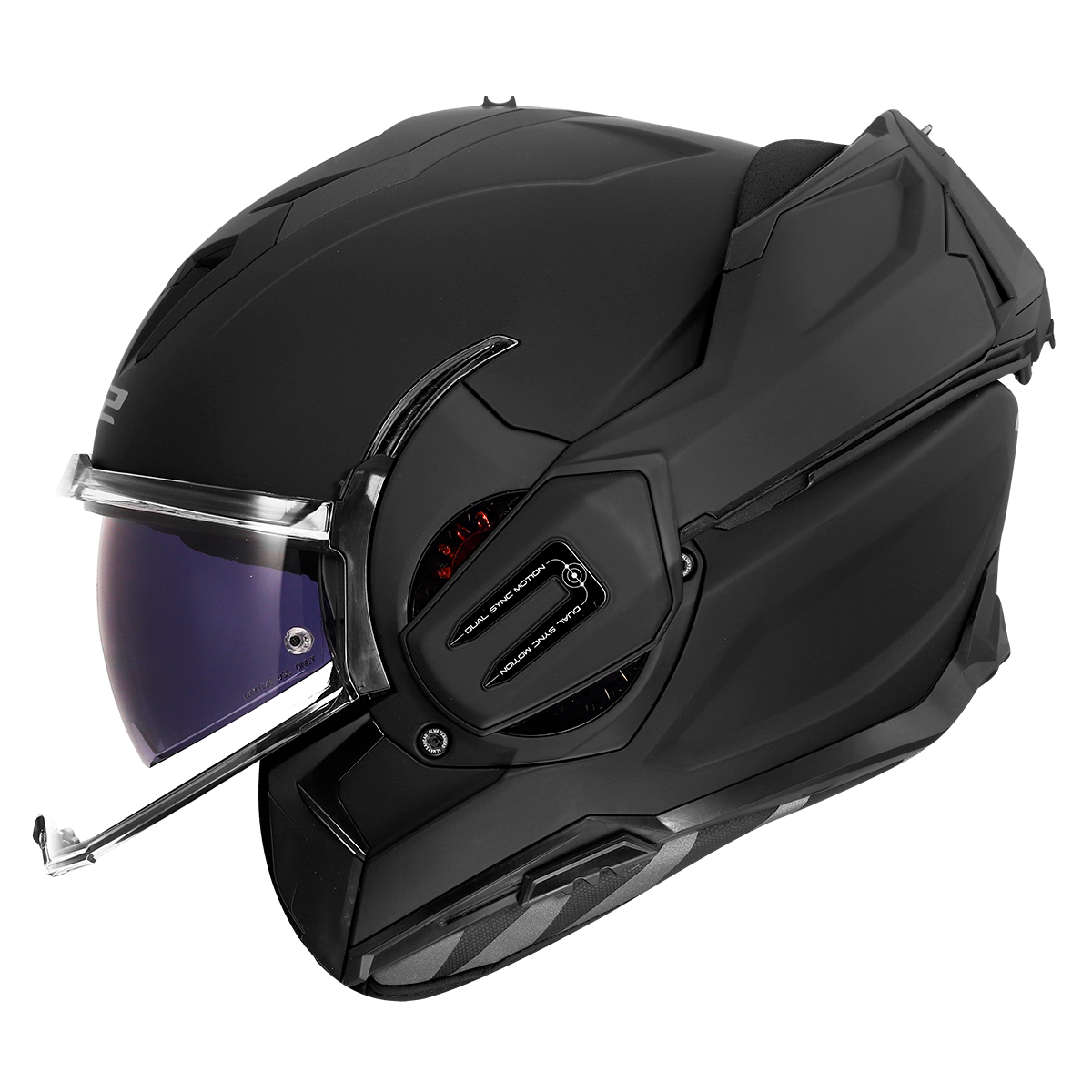 LS2 Valiant Gear FF912 Modular Helmet — Solid Matt Black Matt — alternate view