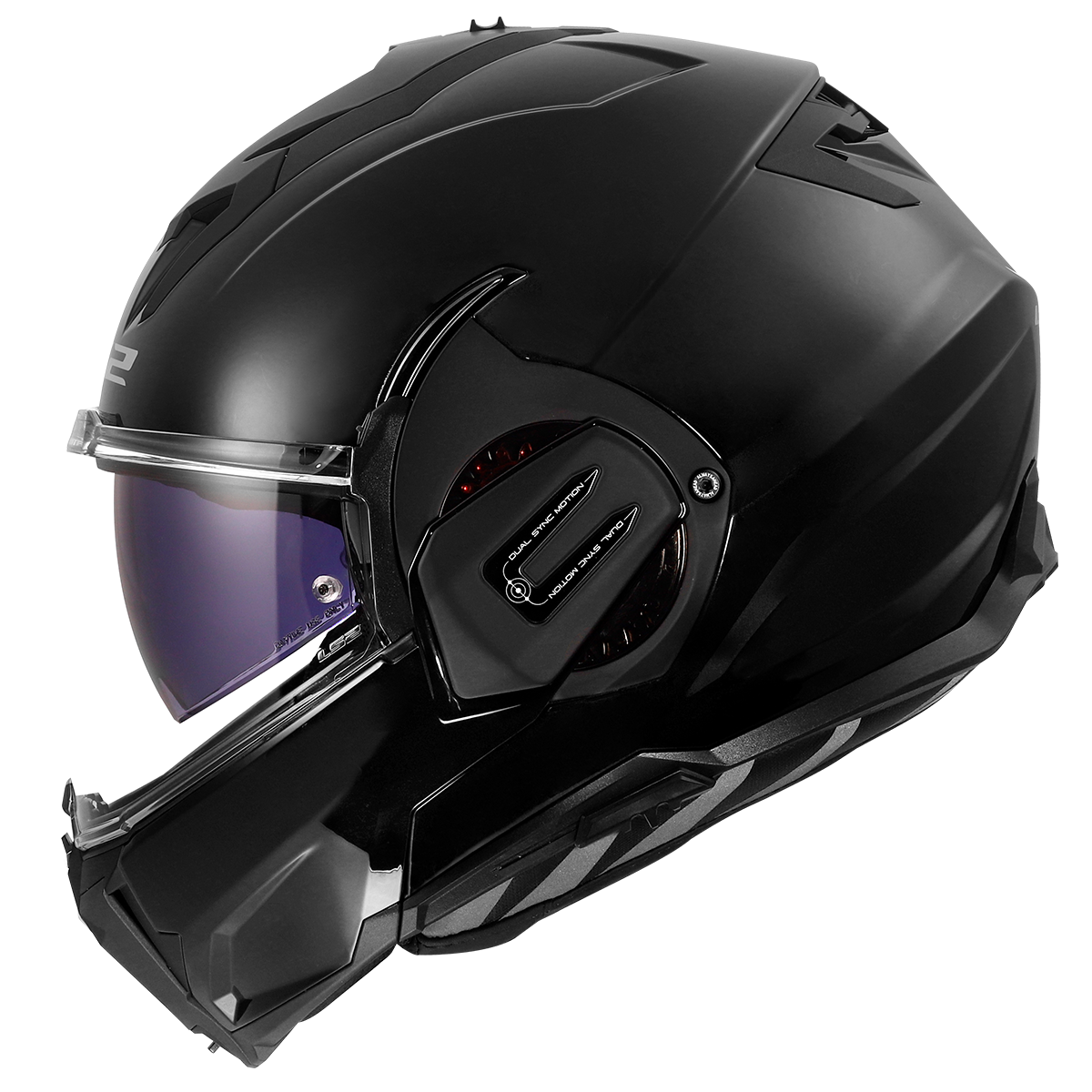 LS2 Valiant Gear FF912 Modular Helmet — Solid Gloss Black Gloss