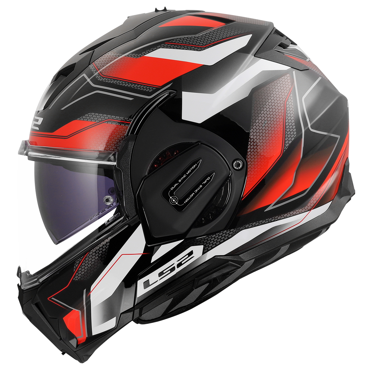 LS2 Valiant Gear FF912 Modular Helmet — Ervion White Red Gloss
