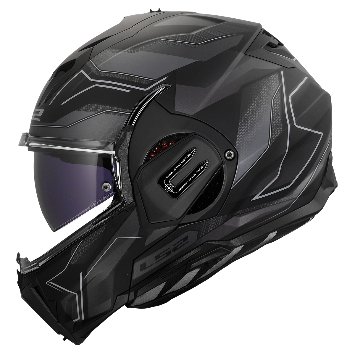 LS2 Valiant Gear FF912 Modular Helmet — Ervion Grey Matt