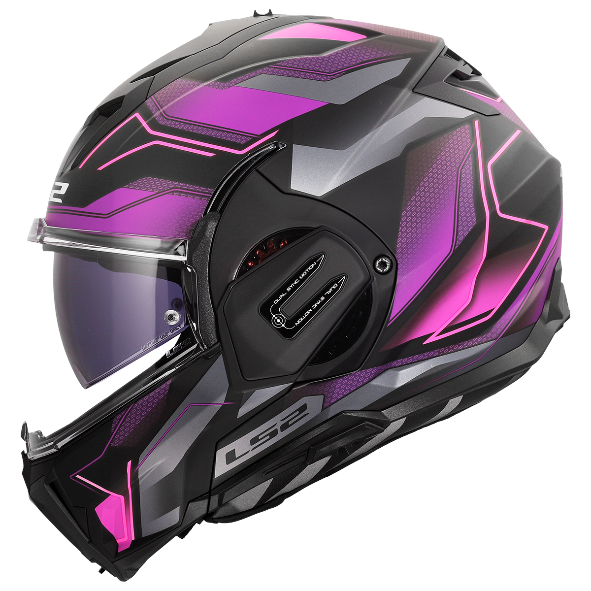 LS2 Valiant Gear FF912 Modular Helmet — Ervion Purple Matt