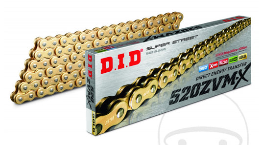 DID X-RING Chain Gold/Gold 520ZVMX - Open Chain with Rivet Link