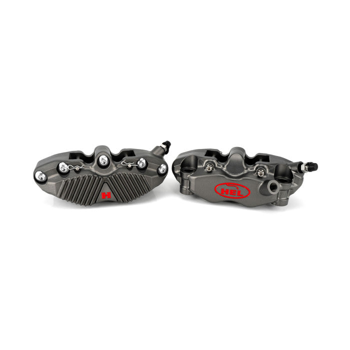 HEL V2 108mm Solid Billet 4 Piston Front Radial Brake Calipers with Finned Back